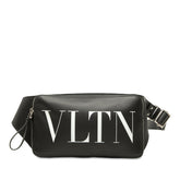 ヴァレンティノ ロックスタッズ VLTNロゴ ウエストバッグ ボディバッグ ブラック レザー レディース VALENTINO 中古
