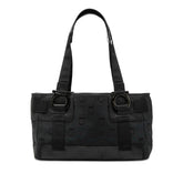 サルヴァトーレフェラガモ ガンチーニ トートバッグ ブラック ネイビー ブルー系 キャンバス レザー レディース Salvatore Ferragamo 【中古】