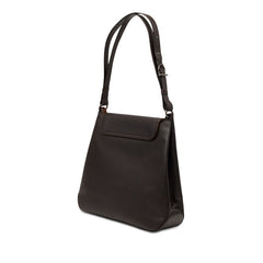 サルヴァトーレフェラガモ ヴァラ ショルダーバッグ ダークブラウン レザー レディース Salvatore Ferragamo 【中古】