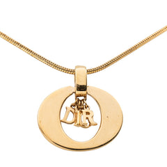 ディオール ロゴ ネックレス ゴールド メッキ レディース Dior 【中古】