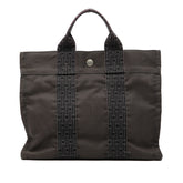 エルメス エールライン トートPM トートバッグ グレー ブラック キャンバス レディース HERMES 【中古】