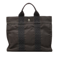 エルメス エールライン トートPM トートバッグ グレー ブラック キャンバス レディース HERMES 【中古】