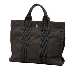 エルメス エールライン トートPM トートバッグ グレー ブラック キャンバス レディース HERMES 【中古】