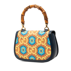 グッチ バンブー 1947 100周年 ハンドバッグ ショルダーバッグ 2WAY 678489 ネイビー マルチカラー PVC レザー レディース GUCCI 【中古】