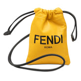 フェンディ ロゴ フォンポーチ 7AR898 イエロー レザー レディース FENDI 【中古】
