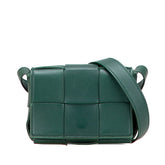 ボッテガヴェネタ マキシ イントレチャート キャンディ カセット ミニショルダーバッグ グリーン レザー レディース BOTTEGAVENETA 【中古】