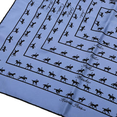 エルメス カレ40 SAUT GALOP CANTER RACK 馬術 乗馬 スカーフ ブルー ブラック シルク レディース HERMES 【中古】