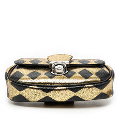 グッチ ボディバッグ ウエストバッグ 605112 ブラック ゴールド レザー レディース GUCCI 【中古】