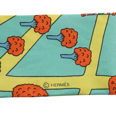 エルメス ツイリー Les Nouveaux Amoureux de Paris 新 パリの恋人たち スカーフ グリーン マルチカラー シルク レディース HERMES 【中古】