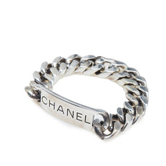 シャネル ロゴプレート ブレスレット 喜平 シルバー メタル レディース CHANEL 【中古】