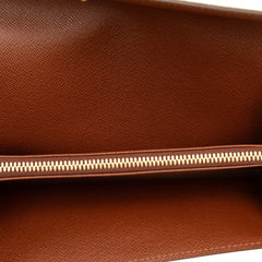 ルイ ヴィトン モノグラム ポルトフォイユ サラ 旧型 長財布 M61734 ブラウン PVC レザー レディース LOUIS VUITTON 中古