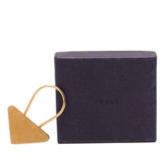 プラダ トライアングル プレート キーチャーム キーホルダー ゴールド メッキ GP レディース PRADA 【中古】