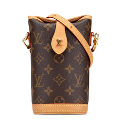 ルイ ヴィトン モノグラム フォールド ミー ポーチ ショルダーバッグ M80874 ブラウン PVC レザー レディース LOUIS VUITTON 中古