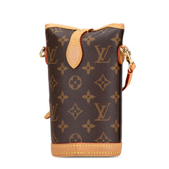 ルイ ヴィトン モノグラム フォールド ミー ポーチ ショルダーバッグ M80874 ブラウン PVC レザー レディース LOUIS VUITTON 中古