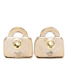シャネル ココマーク バッグ モチーフ ピアス ゴールド ピンク メッキ ラインストーン レディース CHANEL 【中古】