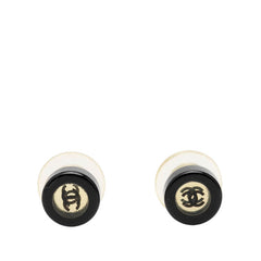 シャネル ココマーク スタッドピアス 01P シルバー ブラック メタル プラスチック レディース CHANEL 【中古】