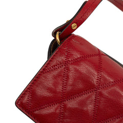 ジバンシー 斜め掛け キルティング ミニ ショルダーバッグ レッド レザー レディース Givenchy 【中古】