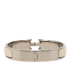 エルメス クリックH PM ブレスレット シルバー アイボリー メタル エナメル レディース HERMES 【中古】