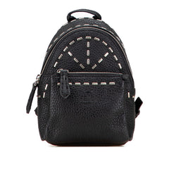 フェンディ リュック バックパック型 キーホルダー バッグチャーム 小物入れ 7AR471 ブラック レザー レディース FENDI 中古