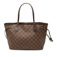 ルイ ヴィトン ダミエ ネヴァーフルPM トートバッグ ハンドバッグ N40600 ブラウン PVC レザー レディース LOUIS VUITTON 中古