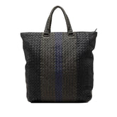 ボッテガヴェネタ イントレチャート トートバッグ ブラック カーキ ネイビー レザー レディース BOTTEGAVENETA 【中古】