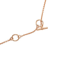 エルメス ミニ マイヨンPM ネックレス ピンクゴールド ベージュ メッキ エナメル レディース HERMES 【中古】