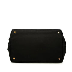 プラダ 三角ロゴプレート カナパM ハンドバッグ ショルダーバッグ 2WAY BN2642 ブラック キャンバス レディース PRADA 【中古】