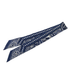 エルメス ツイリー Entre Ciel et mer Bandana 空と海の間 スカーフ ネイビー ホワイト シルク レディース HERMES 中古