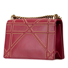 ディオール ディオラマ スタッズ ショルダーバッグ レッド レザー レディース Dior 【中古】