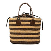 フェンディ ズッキーノ カゴバッグ トートバッグ 8BH240 ブラウン ラフィア レザー レディース FENDI 【中古】