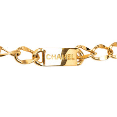 シャネル ココマーク 31 RUE CAMBON PARIS チェーンベルト ロゴプレート ゴールド メッキ レディース CHANEL 【中古】