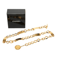 シャネル ココマーク 31 RUE CAMBON PARIS チェーンベルト ロゴプレート ゴールド メッキ レディース CHANEL 【中古】