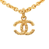 シャネル ココマーク ヨウガン 溶岩 モチーフ ネックレス ゴールド メッキ レディース CHANEL 【中古】