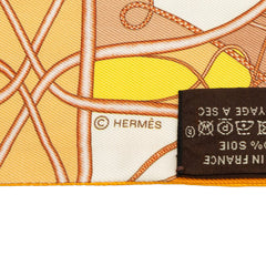 エルメス ツイリー Coup de Fouet au Bloc クー ドゥ フエ オ ブロック スカーフ 新タグ オレンジ シルク レディース HERMES 【中古】