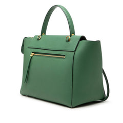 セリーヌ ベルトバッグ ハンドバッグ ショルダーバッグ 2WAY グリーン レザー レディース CELINE 【中古】
