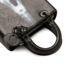 ディオール レディディオール エッフェル塔 ハンドバッグ ショルダーバッグ 2WAY ブラック ホワイト レザー レディース Dior 【中古】