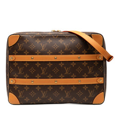 ルイ ヴィトン モノグラム ソフトトランク メッセンジャーMM ショルダーバッグ M44754 ブラウン PVC レザー レディース LOUIS VUITTON 中古