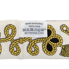 エルメス ツイリー Galons et Brandebourgs 飾緒とブランデンブルク飾り スカーフ ブラック ホワイト シルク レディース HERMES 【中古】