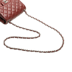 シャネル マトラッセ ココマーク 斜め掛け チェーン ショルダーバッグ レッド ボルドー キャビアスキン レディース CHANEL 【中古】