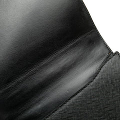 プラダ チェーン 斜め掛け ショルダーバッグ ブラック サフィアーノレザー レディース PRADA 【中古】