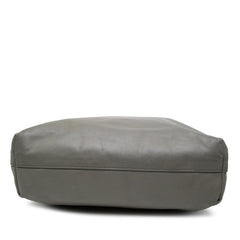 プラダ ロゴ トートバッグ ショルダーバッグ 2WAY グレー レザー レディース PRADA 【中古】
