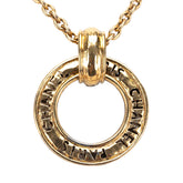 シャネル ロゴ ラウンド サークル ペンダントネックレス ゴールド メッキ レディース CHANEL 【中古】