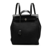 エルメス エールバッグ アドPM リュック バックパック ブラック トワルオフィシエ レザー レディース HERMES 【中古】