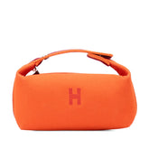 エルメス ブリッドアブラックPM ハンドバッグ オレンジ キャンバス レディース HERMES 【中古】