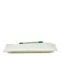 ロエベ リピートアナグラム トートバッグ ハンドバッグ グリーン キャンバス レザー レディース LOEWE 【中古】