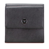 シャネル ココマーク 三つ折り財布 ブラック レザー レディース CHANEL 【中古】