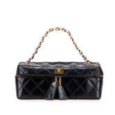 シャネル マトラッセ ココマーク チェーン バニティバッグ ブラック レザー レディース CHANEL 中古