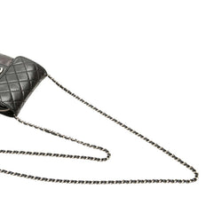 シャネル マトラッセ ココマーク チェーン ショルダーバッグ ブラック ラムスキン レディース CHANEL 【中古】