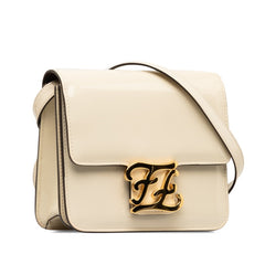 フェンディ カリグラフィー 斜め掛け ショルダーバッグ 8BT317 アイボリー ホワイト パテントレザー レディース FENDI 中古