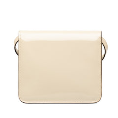 フェンディ カリグラフィー 斜め掛け ショルダーバッグ 8BT317 アイボリー ホワイト パテントレザー レディース FENDI 中古